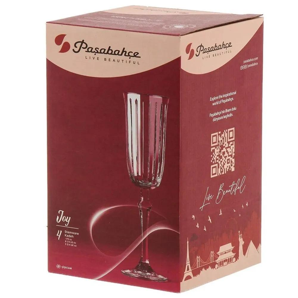 Набор бокалов для шампанского Pasabahce JOY 4 шт. 175 мл (440300) - фото 5 Набор бокалов для шампанского Pasabahce JOY 4 шт. 175 мл (440300) - фото 5