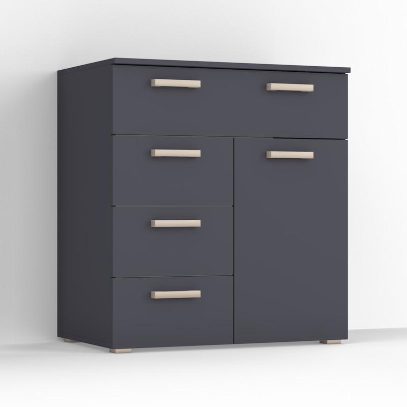 Комод Idea ТКБ-367.2 на 4 шухляди з дверима Антрацит (26718340) - фото 2 Комод Idea ТКБ-367.2 на 4 шухляди з дверима Антрацит (26718340) - фото 2