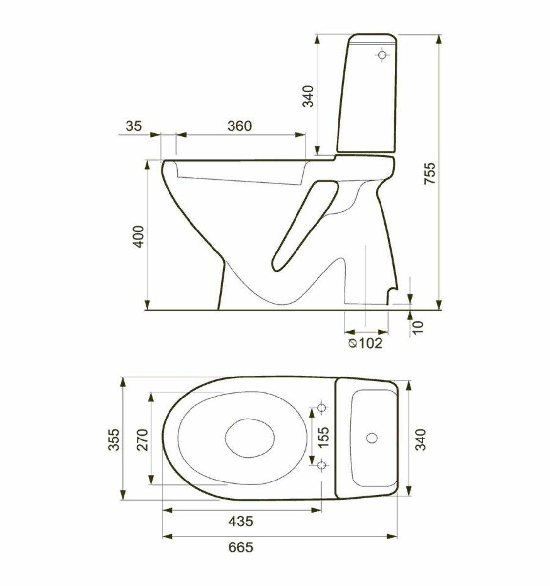 Унітаз-компакт Cersanit Eko 021 34 вертикальний сидіння поліпропілен 3/6 л (TK-K07-240) - фото 2