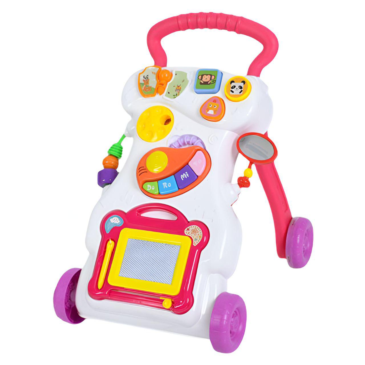 Игровой центр-ходунки 668-69 пианино свет звуки доска для рисования сортер подвижные детали Розовый