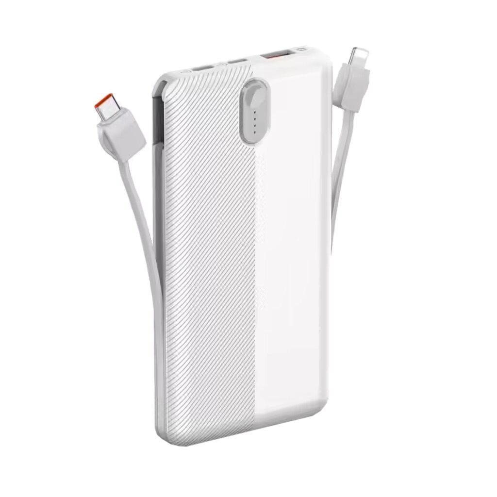 Повербанк LogicPower LP PQ13 10000 mAh Quick Charge 22,5 Вт кабель у комплекті Білий (618021)