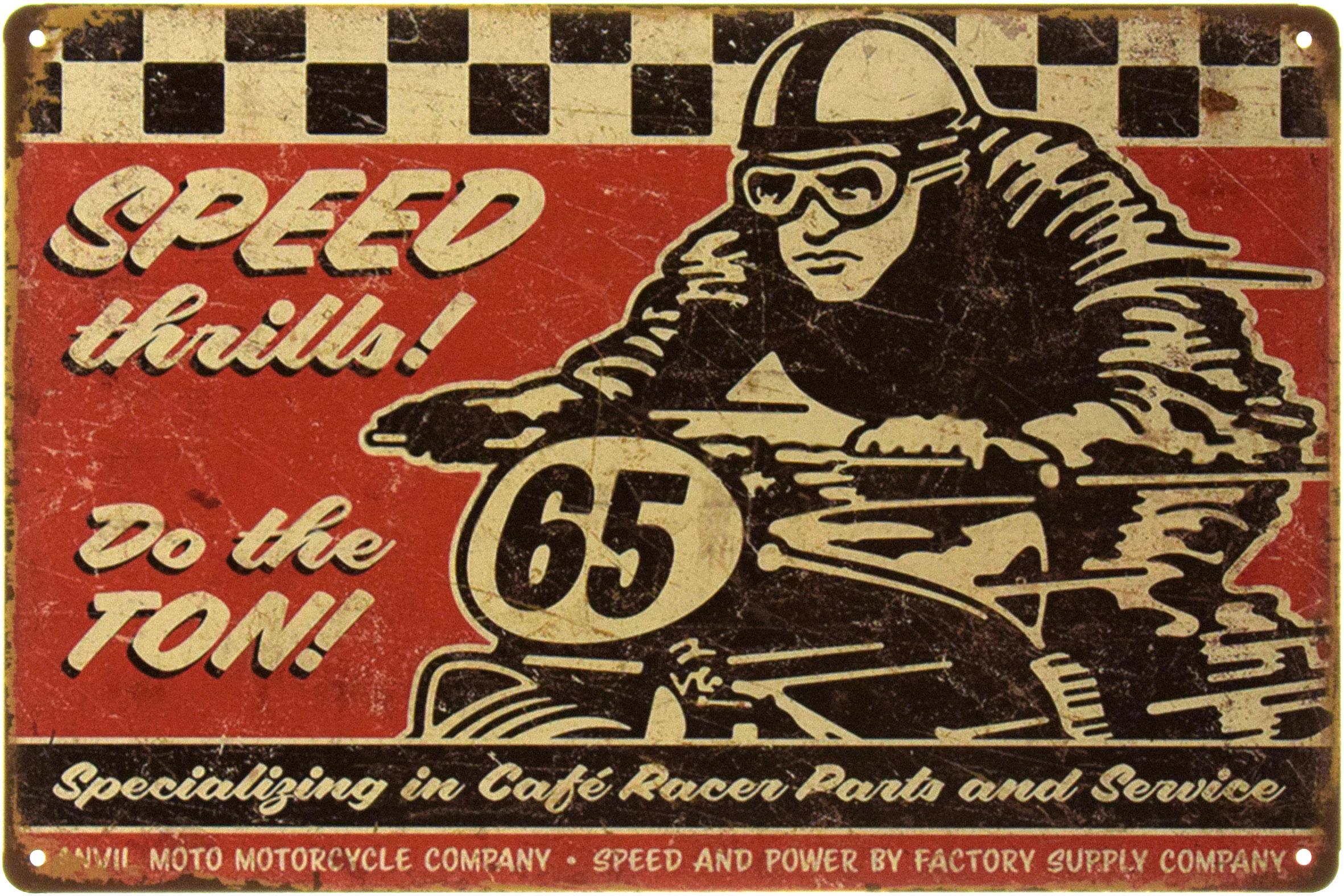Табличка металлическая Задай Тон Speed Thrills! 20x30 см
