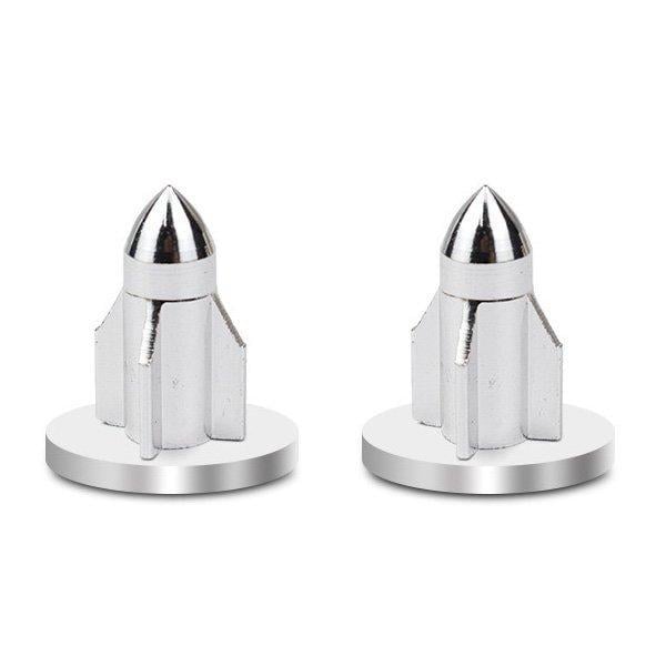 Набор колпачков на ниппель для велосипеда SUNROZ Caps Ракета 2 шт. Silver