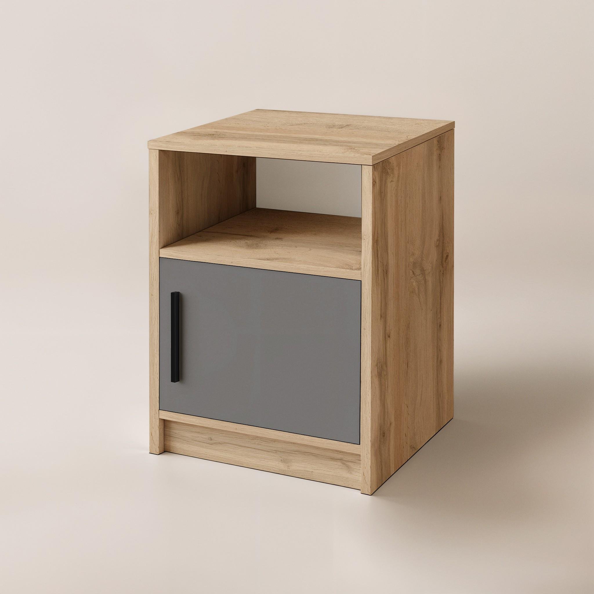 Тумба прикроватная Asti 390х322х590 мм Дуб Аппалачи/Антрацит - фото 2