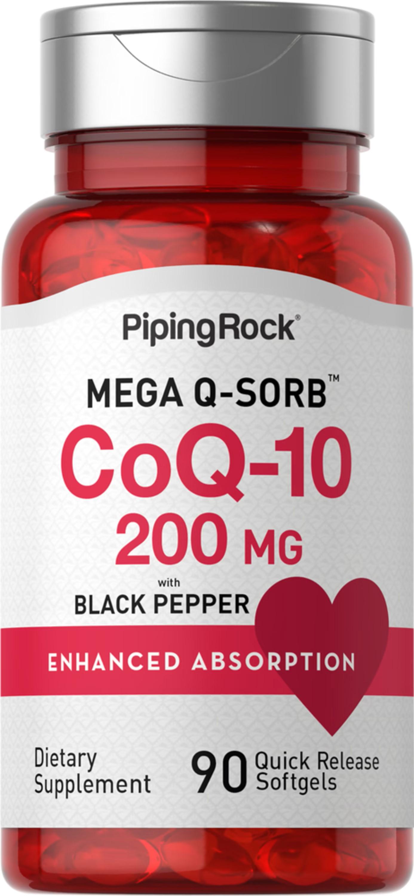 Коэнзим Piping Rock CoQ10 200 mg 90 Quick Release Softgels
