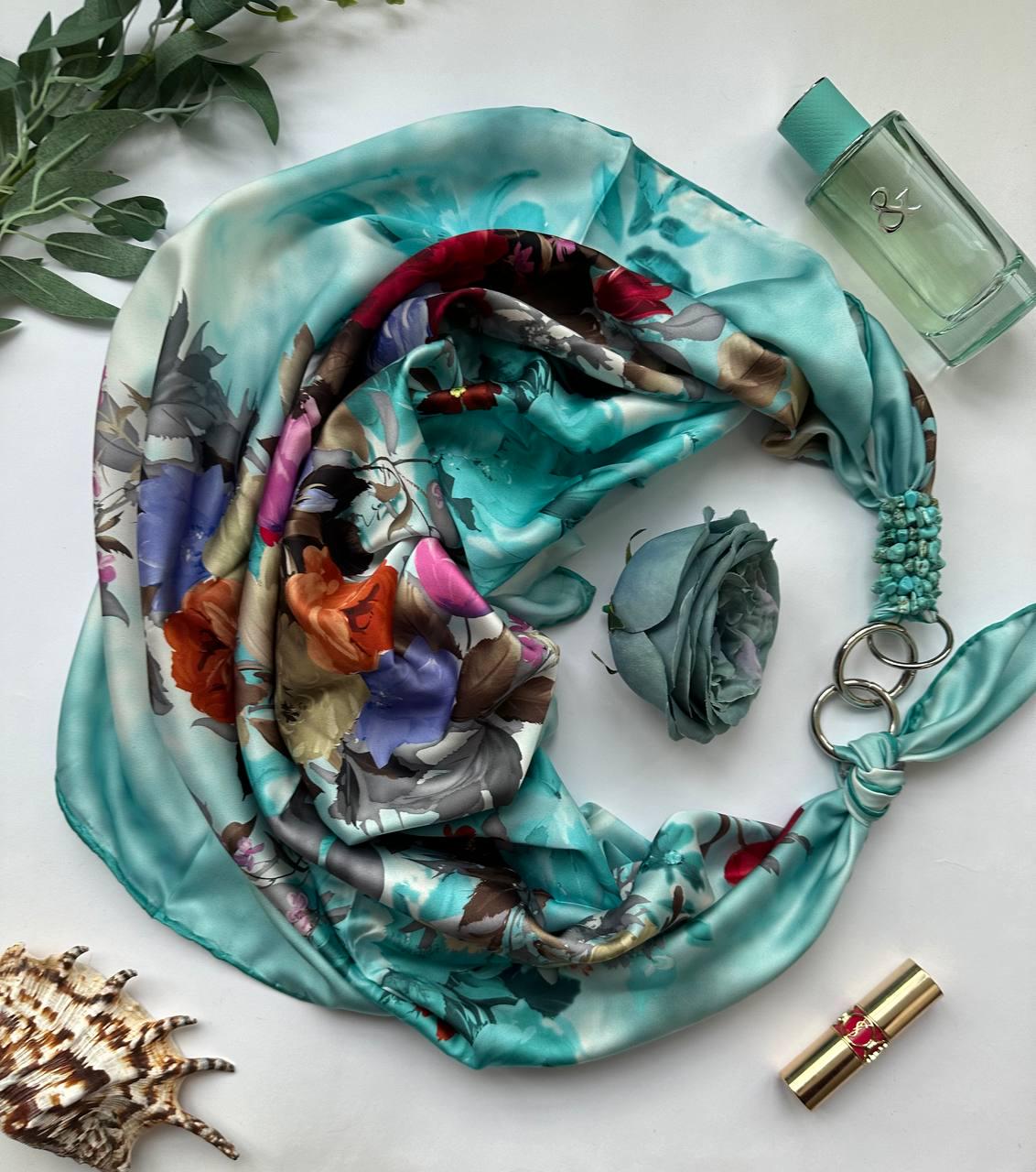 Хустка My Scarf Квіткова галактика прикрашена натуральним каменем (25763419)