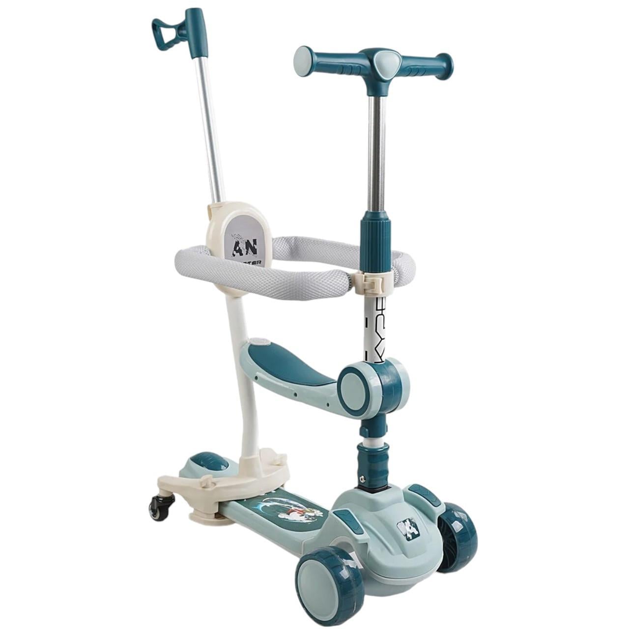 Самокат детский трехколесный -биговел Skyper GH-41533 из металла и пластика складной Зеленый (150-7-175804)