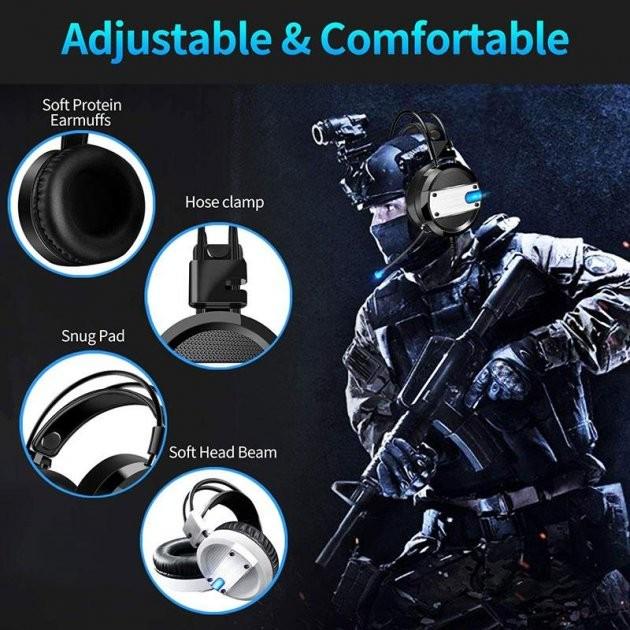 Наушники XO GE-02 игровые с микрофоном и LED подсветкой проводные Black-blue (GE-02) - фото 6