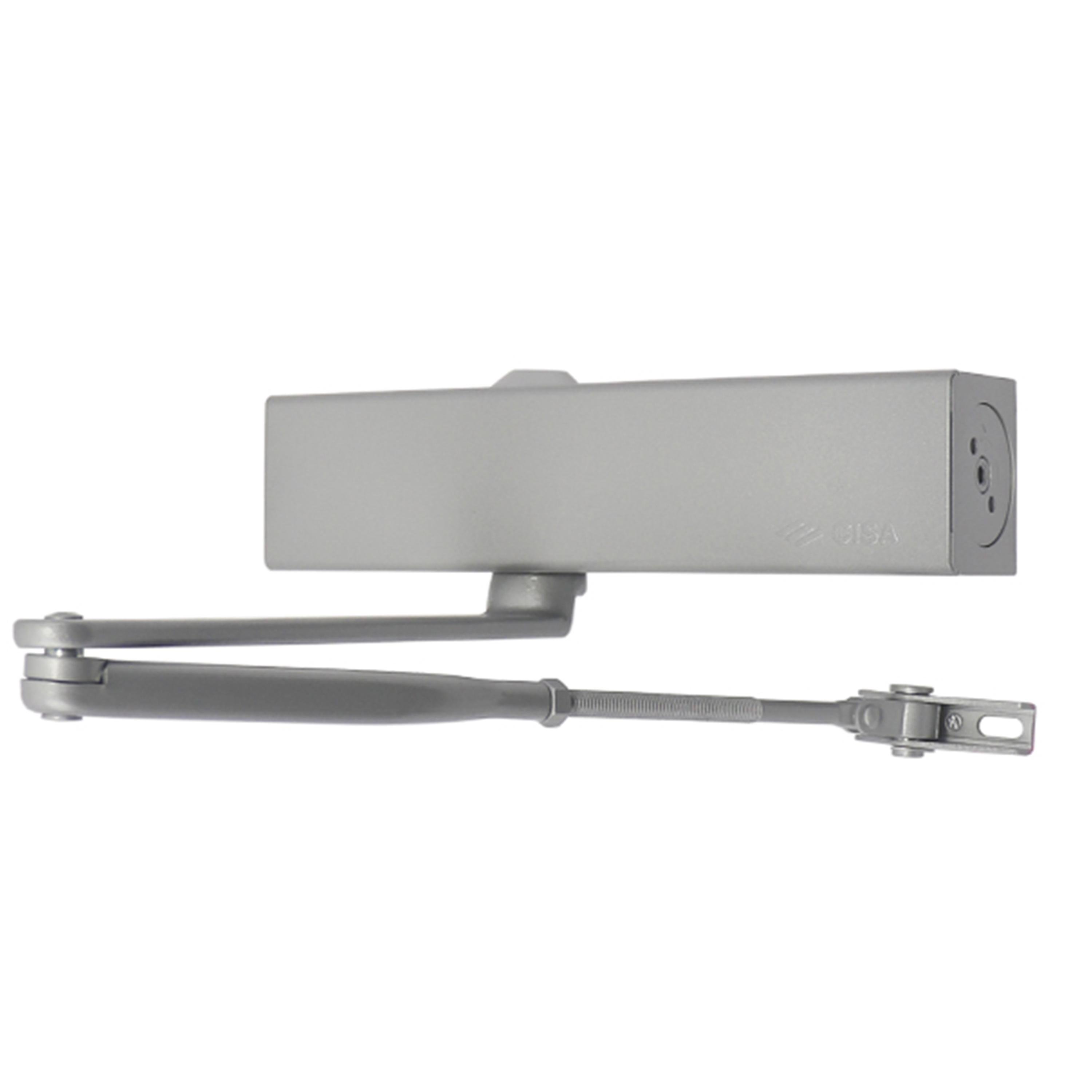 Доводчик Cisa C1611.03.0.97 Professional Plus2 BC STD HO с фиксацией до 80 кг Серый