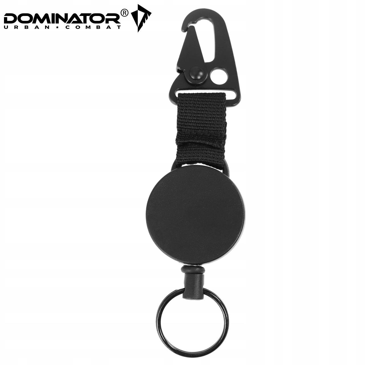 Брелок витяжний ретрактор Dominator з карабіном і сталевим тросом 60 см Чорний (2251) - фото 3 Брелок витяжний ретрактор Dominator з карабіном і сталевим тросом 60 см Чорний (2251) - фото 3