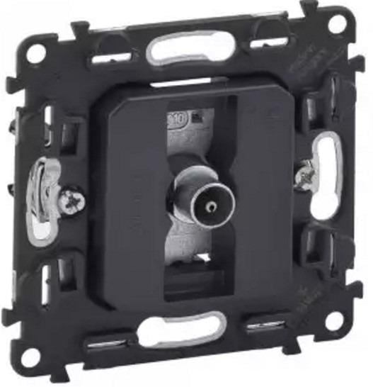 Розетка ТV Legrand Valena In'Matic скрытый монтаж Черный (753051)