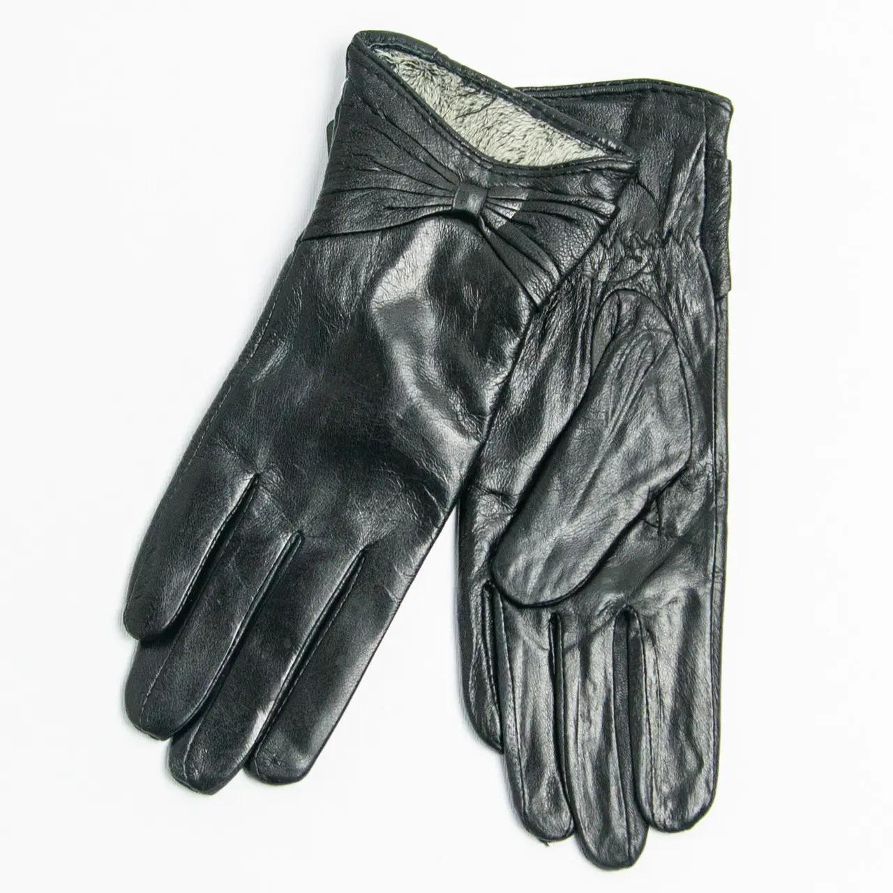 Перчатки женские кожаные на плюше S (14F21-006)