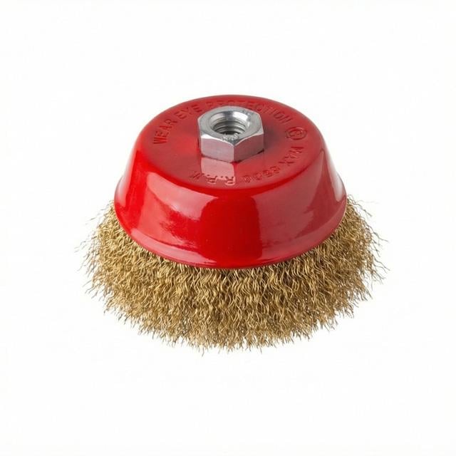 Щетка чашечная 125 мм M14 витая проволока покрыта латунью для КШМ 6500 об/мин