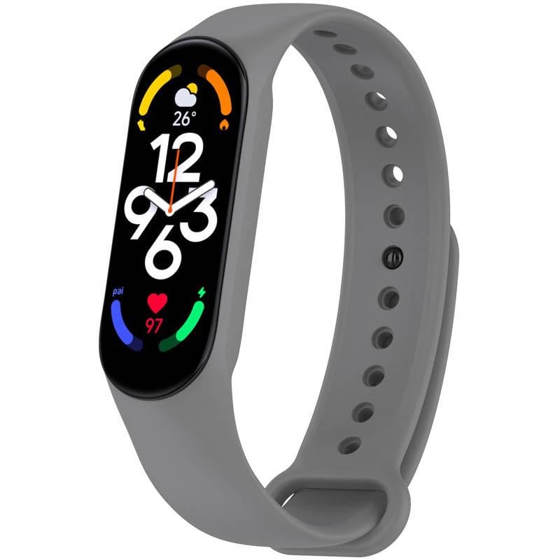Ремінець силіконовий для Xiaomi Mi Band 7/6/5/4/3 Сірий (00000077052_22)