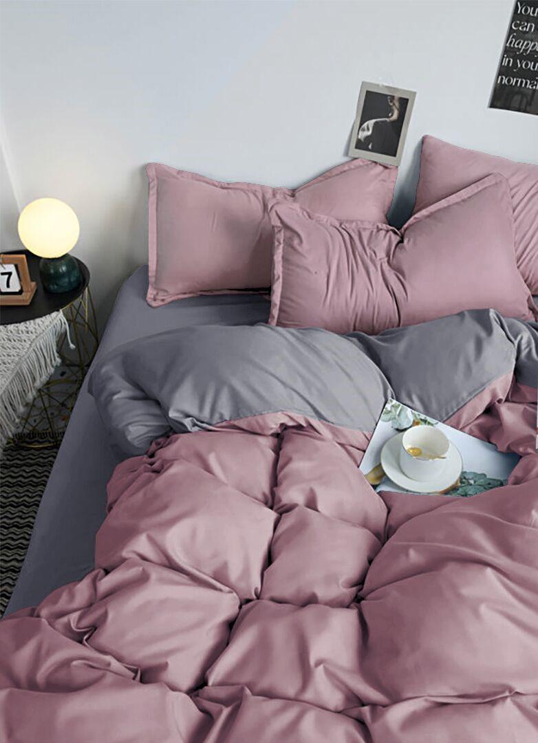 Комплект постельного белья Ideal Textile двухспальный евро бязь Пудрово-серый (18553688)