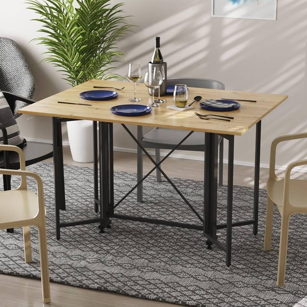 Стол-книга трансформер Ferrum-decor Спайдер металл/ДСП 16 мм 750x1150x880 мм Черный/Дуб Артизан (FRD-105093)