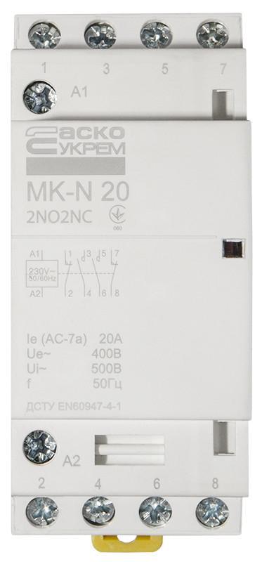 Контактор модульный АСКО-УКРЕМ MK-N 4P 20 А 2NO/2NC 220 В (A0040030029)