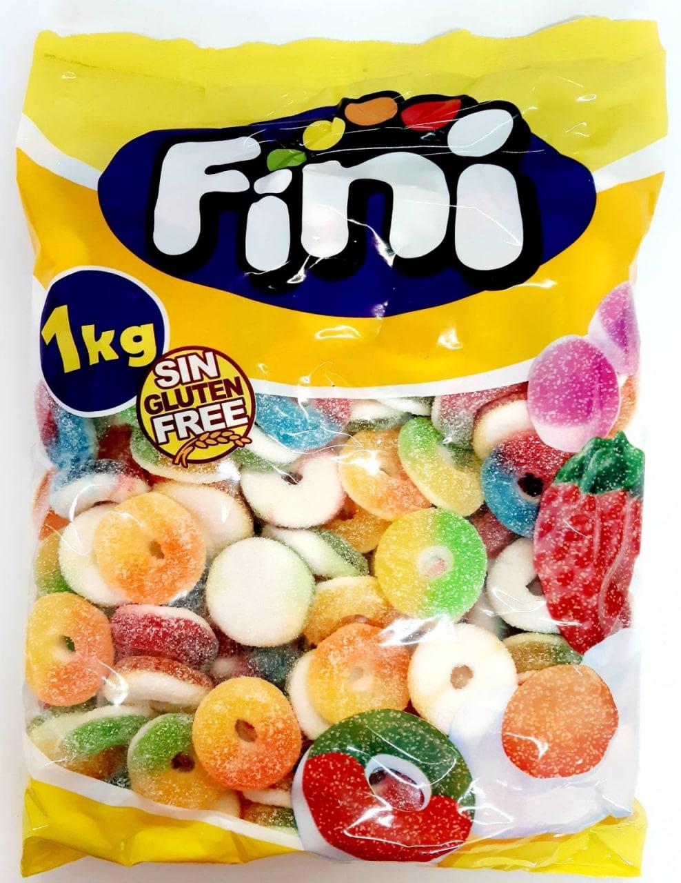 Мармелад жевательный Fini Кислые кольца ассорти 1 кг (00000006314)