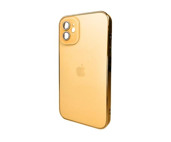 Чехол - накладка AG Glass Sapphire Frame MagSafe для iPhone 11 Gold