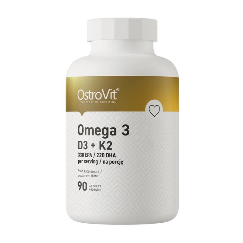 Омега-3 OstroVit Omega 3 D3 + K2 EPA 330 мг DHA 220 мг D3 2000 МО K2 MK-7 50 мкг 90 капс. Омега-3 OstroVit Omega 3 D3 + K2 EPA 330 мг DHA 220 мг D3 2000 МО K2 MK-7 50 мкг 90 капс.