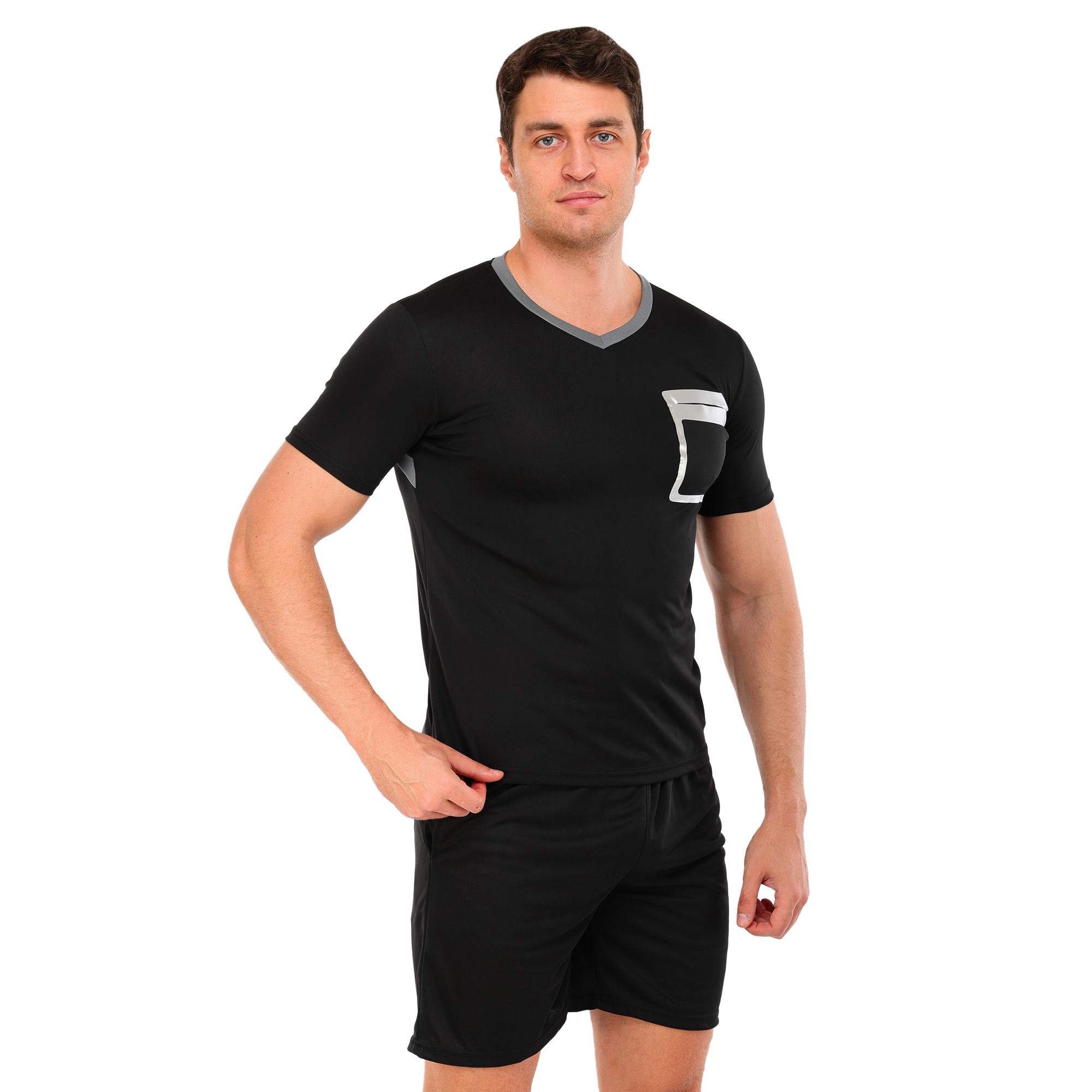 Форма футбольного судьи комплект Lingo D8852 футболка/шорты полиэстер L Черный (D8852_Черный_L)