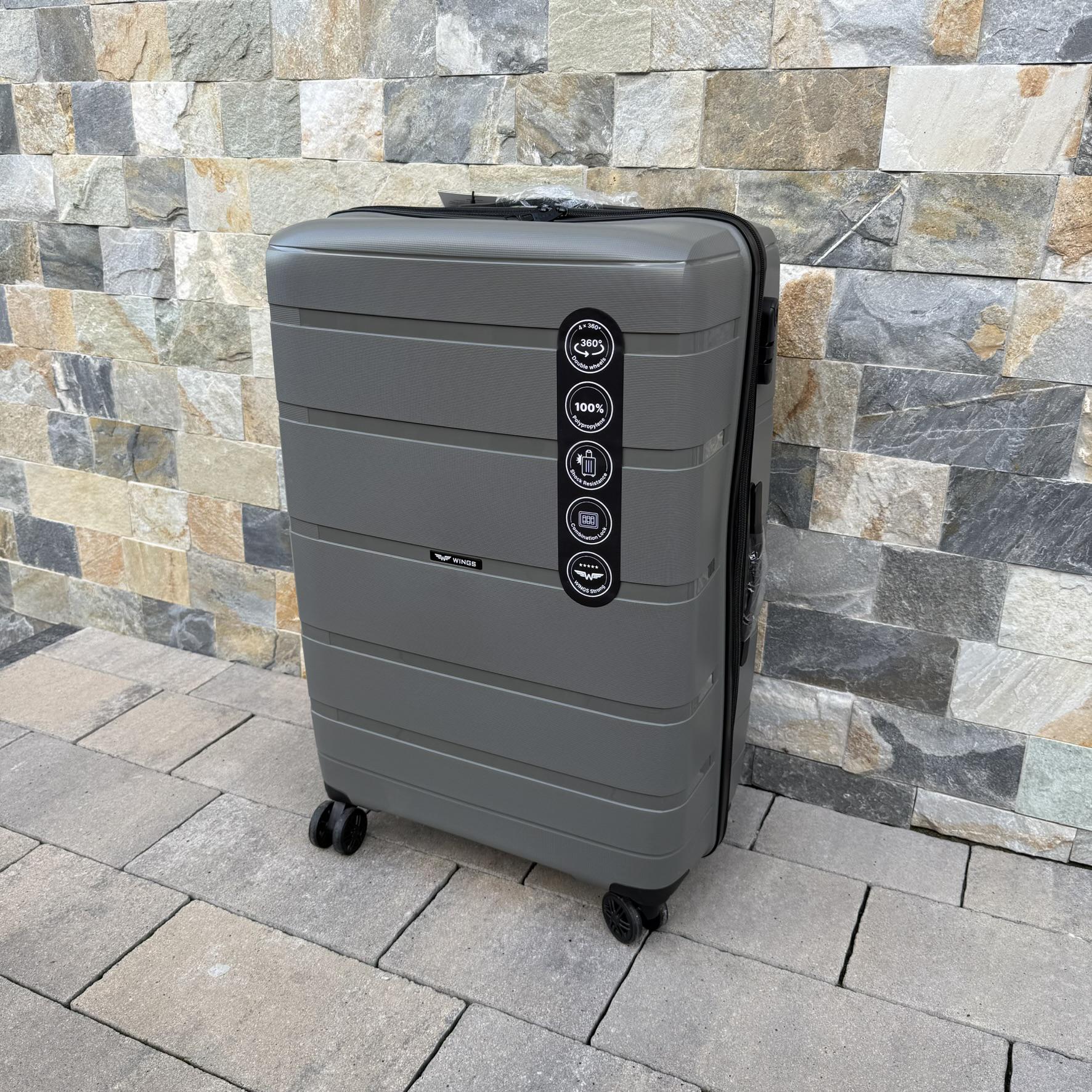 Чемодан дорожный из полипропилена Wings HWF03 L Серый (30631213) - фото 3