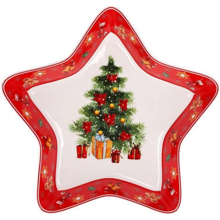Блюдо порцелянове у формі зірки Bona Di 498-248 Святковий флер 28 см Блюдо порцелянове у формі зірки Bona Di 498-248 Святковий флер 28 см