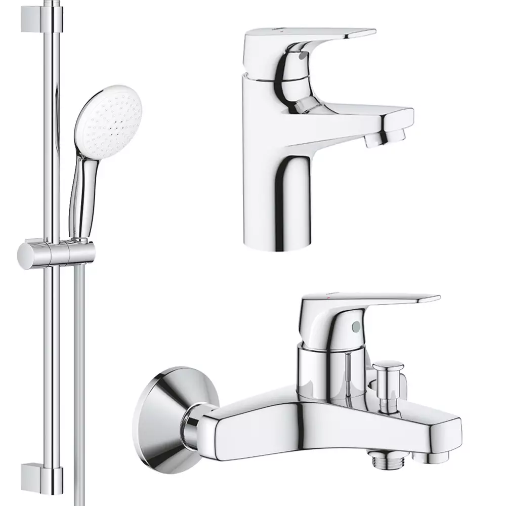 Набор смесителей для ванны и раковины Grohe Bau Flow UA121624S1 3в1 (561880) Набор смесителей для ванны и раковины Grohe Bau Flow UA121624S1 3в1 (561880)