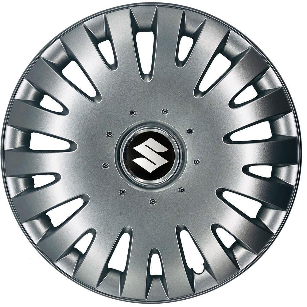 Колпаки SJS 306 с логотипом Suzuki R15 4 шт. Серебристый (2654557674)