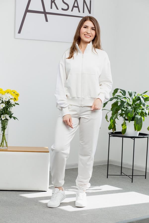 Спортивный костюм женский AKSAN двойка L Молочный (25.2636_milky_46(L))