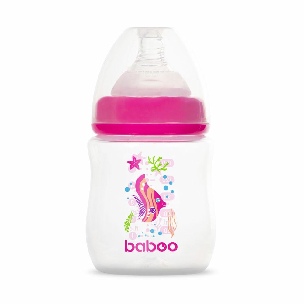 Бутылочка антиколиковая BABOO 3-113 Sea Life 0+ месяцев 150 мл Розовый (5057778031137)