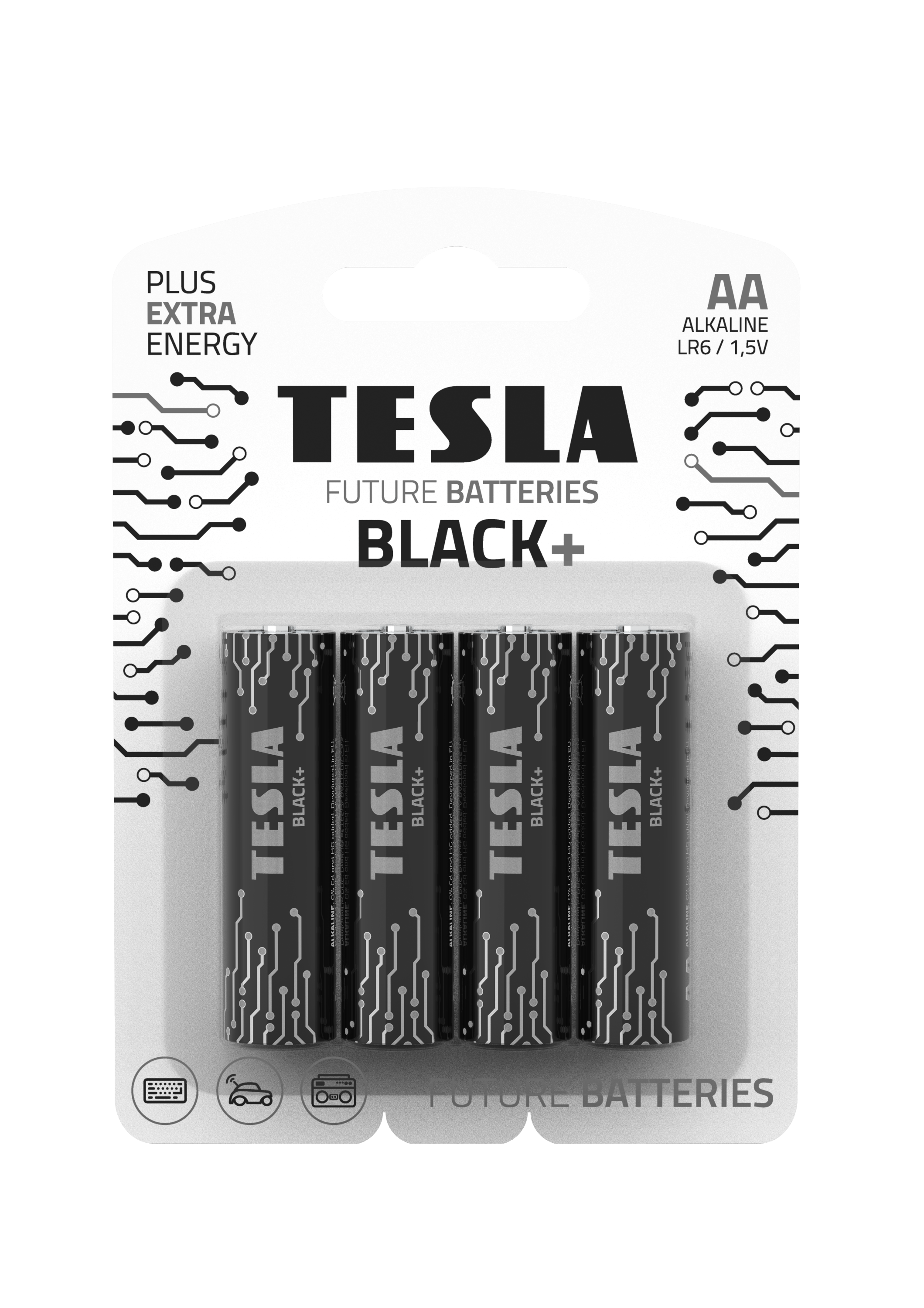 Батарейки TESLA BLACK AA LR06 1,5 В 4 шт. (000003981)