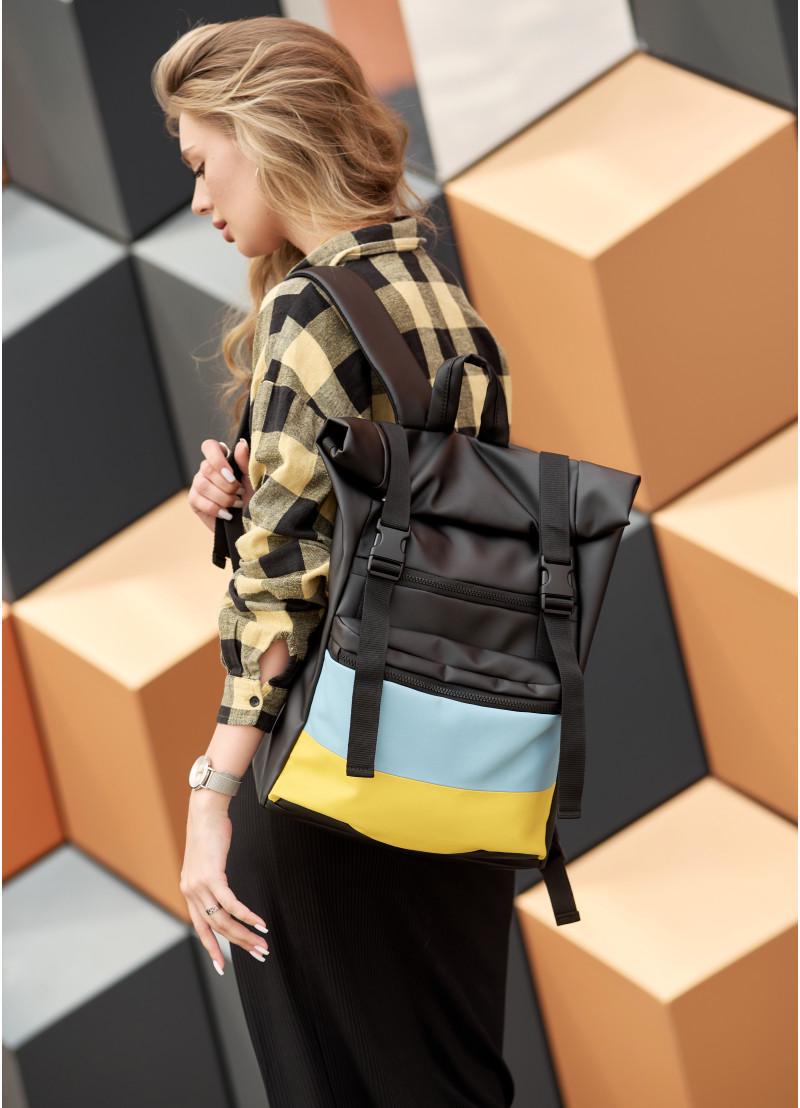 Рюкзак жіночий Sambag RollTop LTH з прапором України Чорний (24238611)