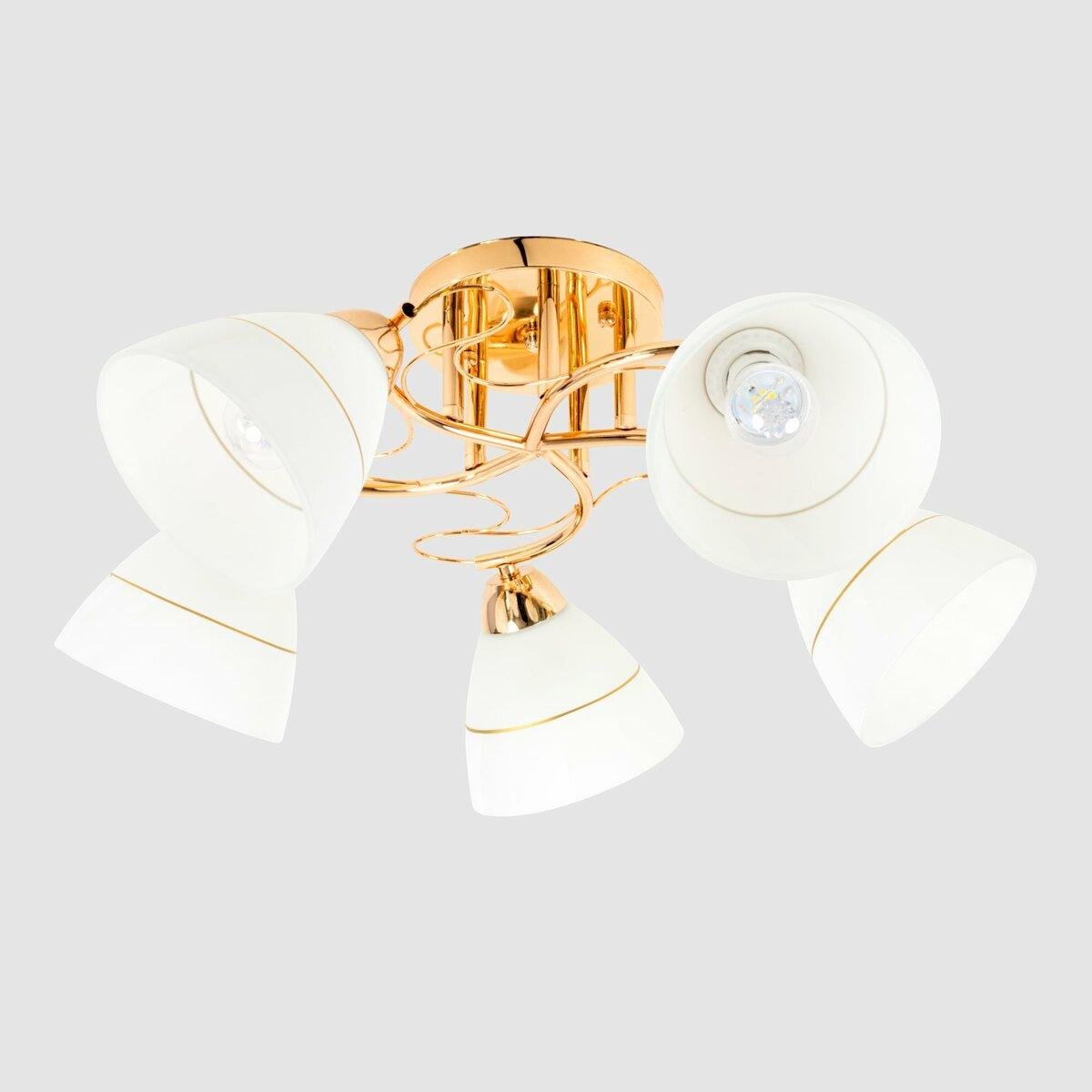 Люстра Sirius на пять круглых плафонов под лампу Е27 Золотой (Л 8085/5)