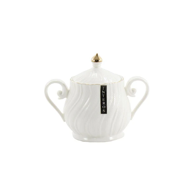 Цукорниця порцелянова Interos Хвиля з кришкою 500 мл Білий (LTSL-S0112-A)