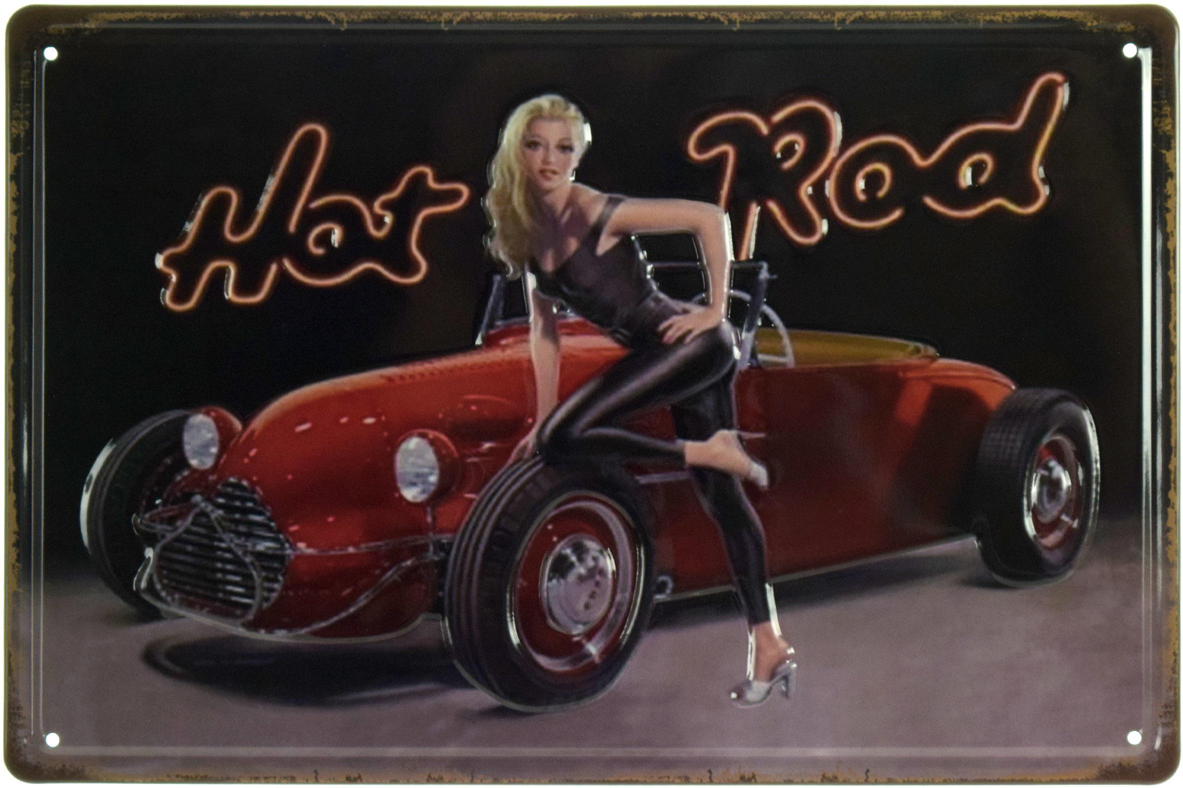 Табличка металлическая Хот Род/Hot Rod Pin Up 20x30 см