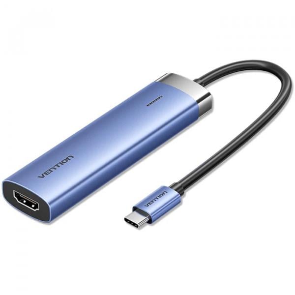 USB-хаб Vention 5в1 USB-C - HDMI/3хUSB3.0/PD (TGESB)