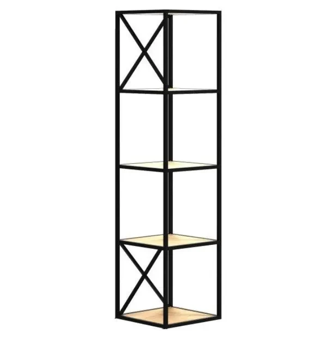 Стеллаж Loft NS-1724 с полками узкий для работы и кабинета Черный (3075774084)