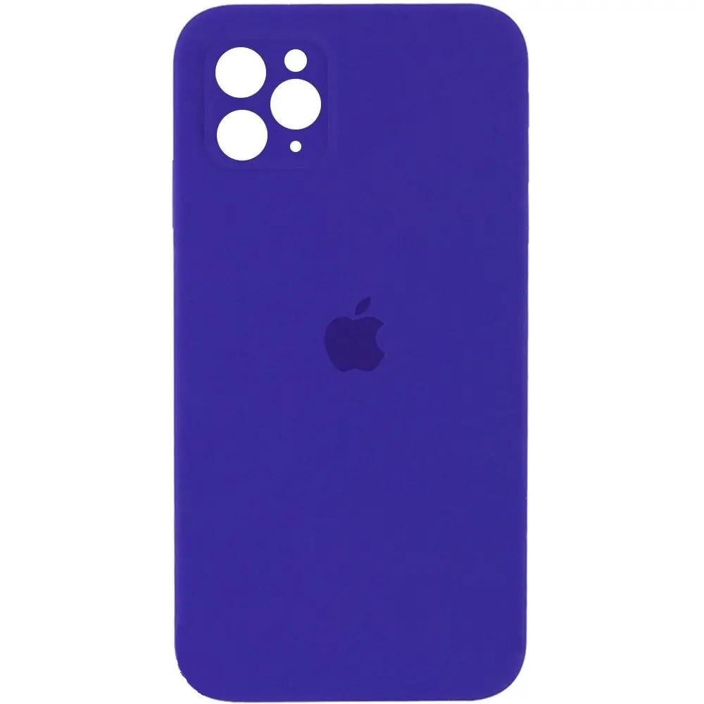 Силиконовый Чехол Накладка с Квадратными Бортиками Silicone Case  для iPhone 11 Pro Max Violet