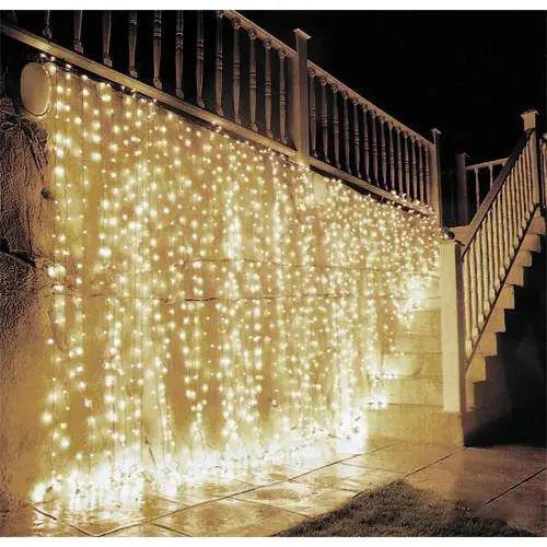Гірлянда водоспад 320L 3х3 м 10 ниток по 32 лампочки від мережі з заглушкою з тепло-білим світінням (opt-20450) - фото 1