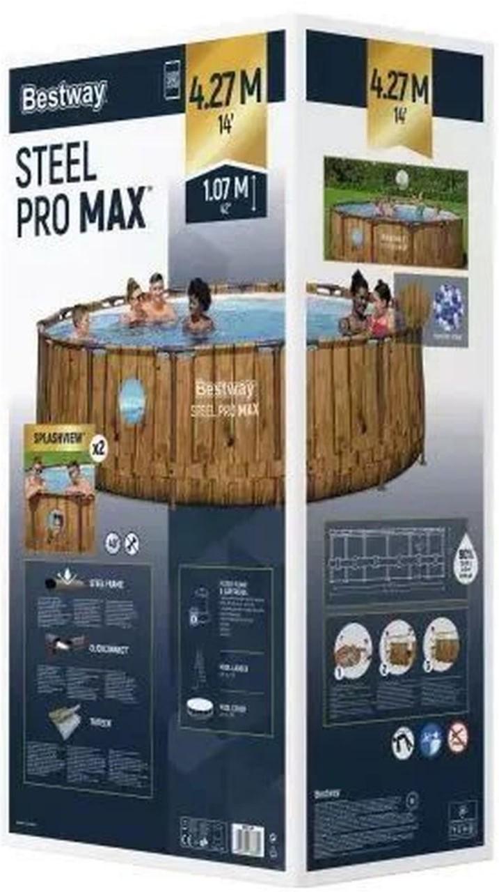 Бассейн каркасный Bestway 561JM с картриджным фильтром/тентом/лестницей 13030 л 427х107 см (LN7-561JM) - фото 4