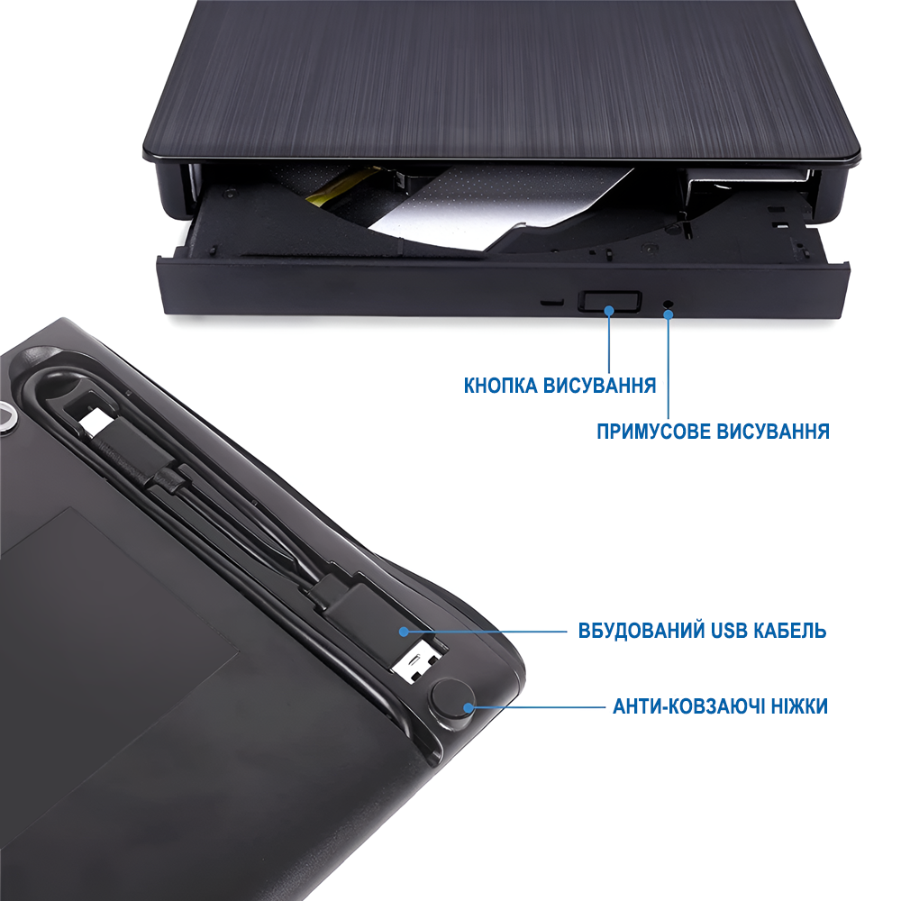 Дископривод внешний оптический Addap USB 3.0+ Type-C EDB-02 - фото 10