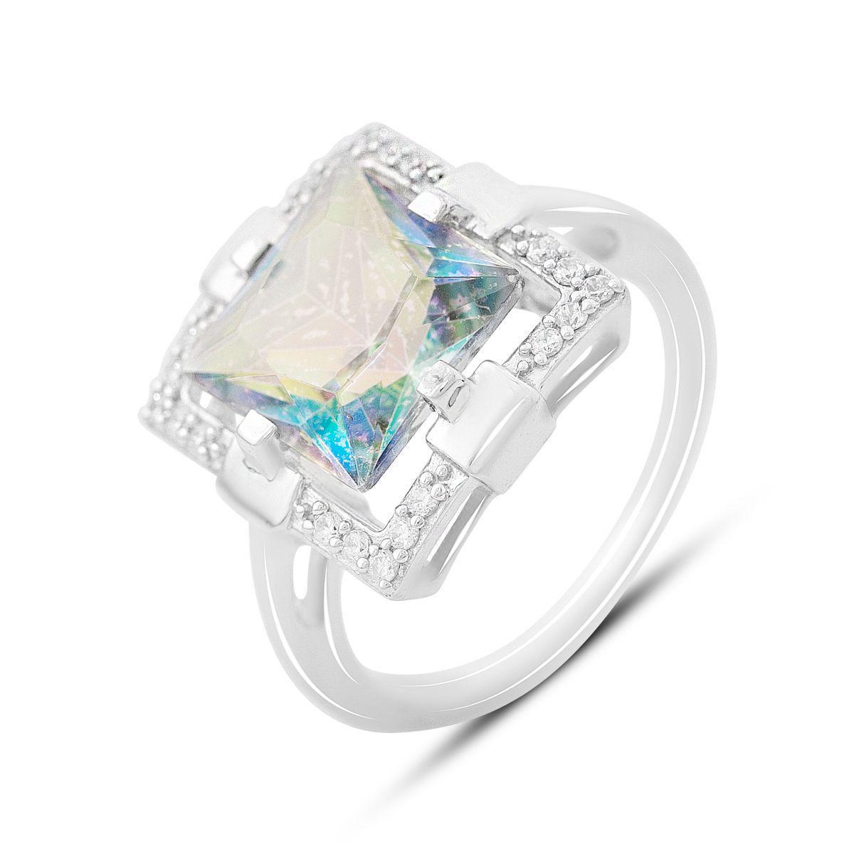 Кольцо серебряное Tiva с мистик топазом 3,975 ct 4,92 г р. 18 (2163800)