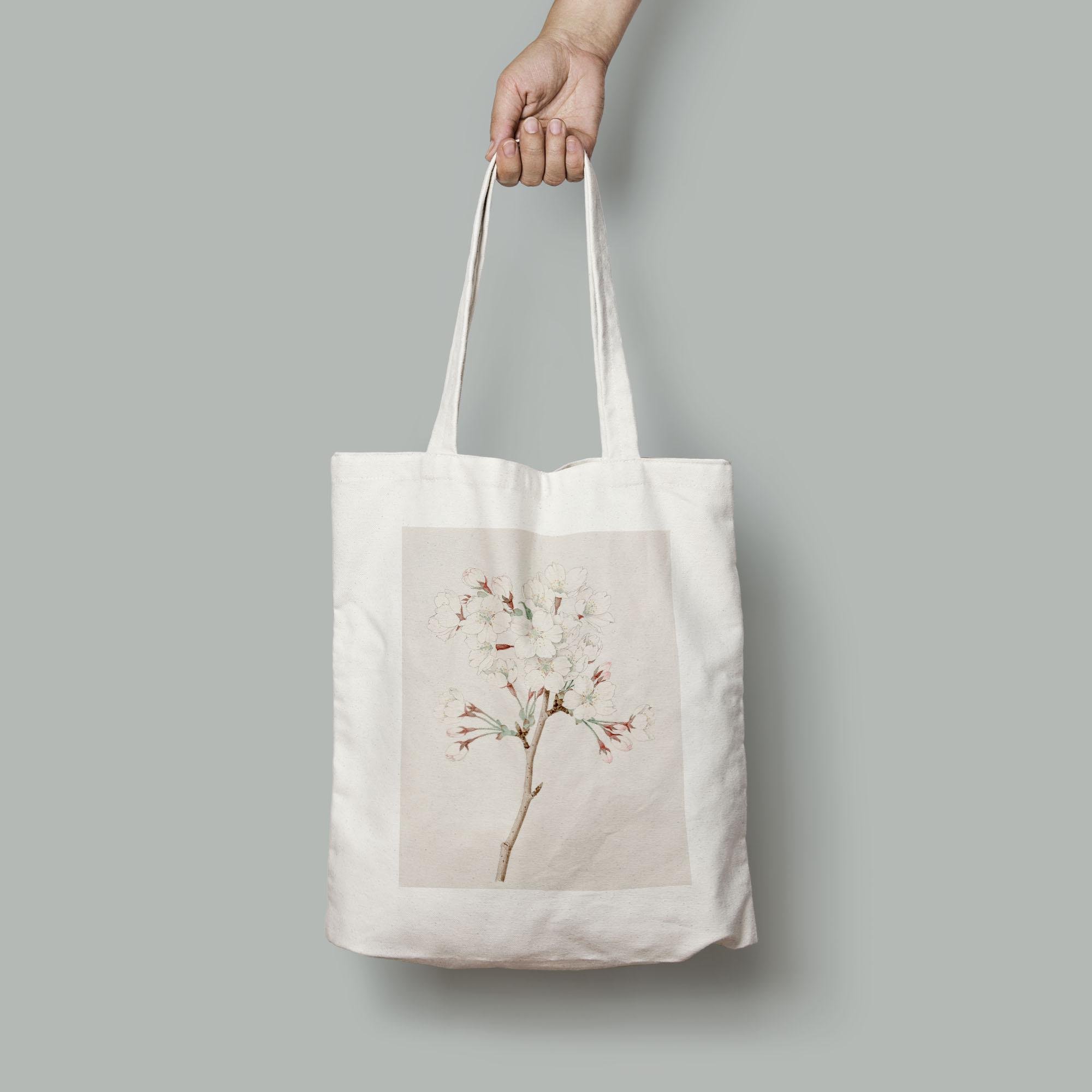 Эко-сумка Винтажный цветочный принт Вишня в цвету шопер (Flowers_1919003_Bag)