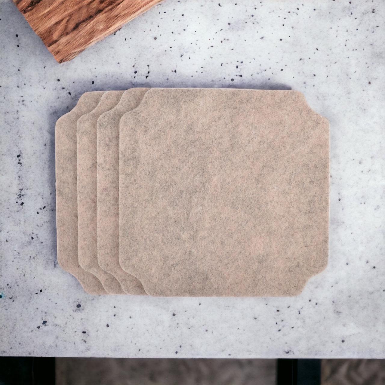 Набор подставок костеров под чашки 4 шт. 10x10 см Бежевый (Latte-0904)