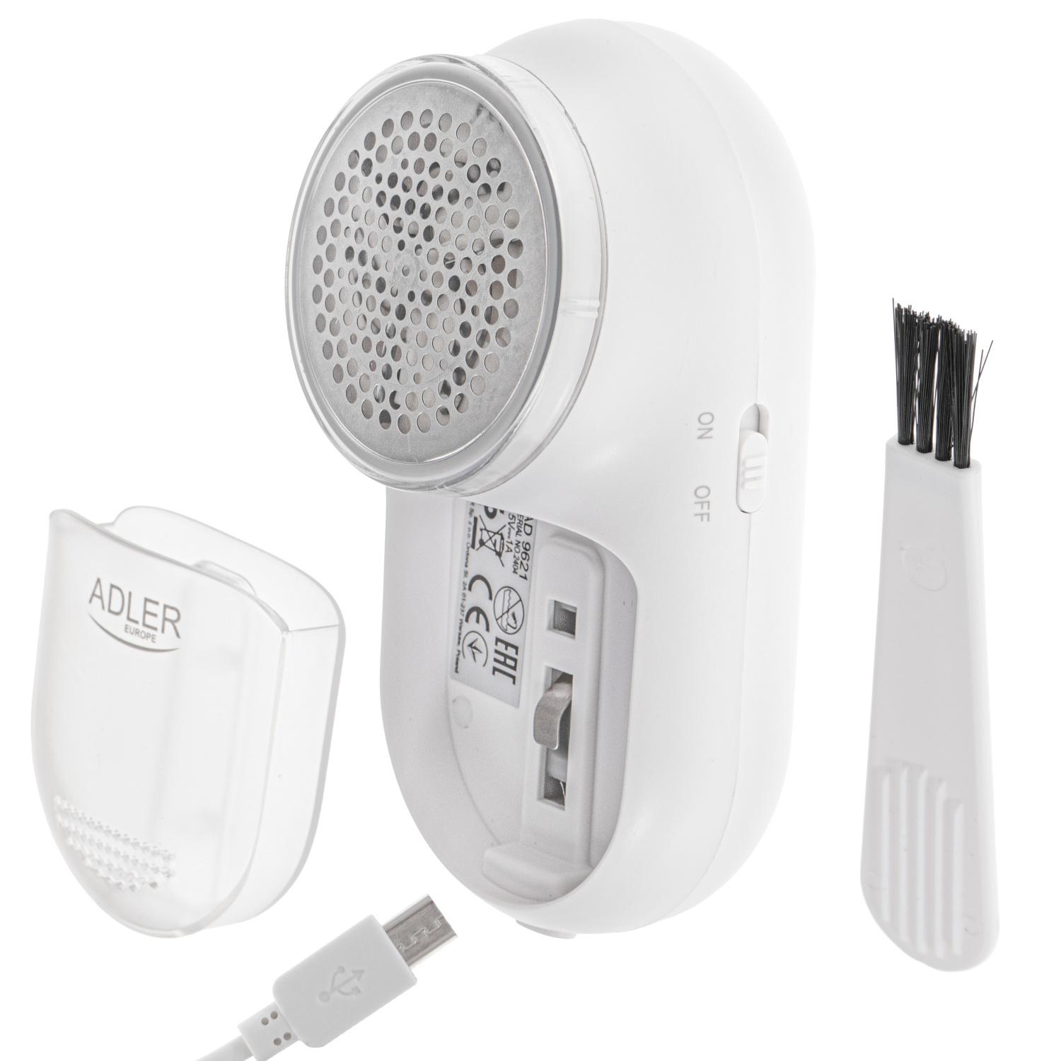 Машинка для удаления катышков Adler AD 9621 6500 об/мин контейнер для стружки USB-зарядка Белый (3b0d2783) - фото 6