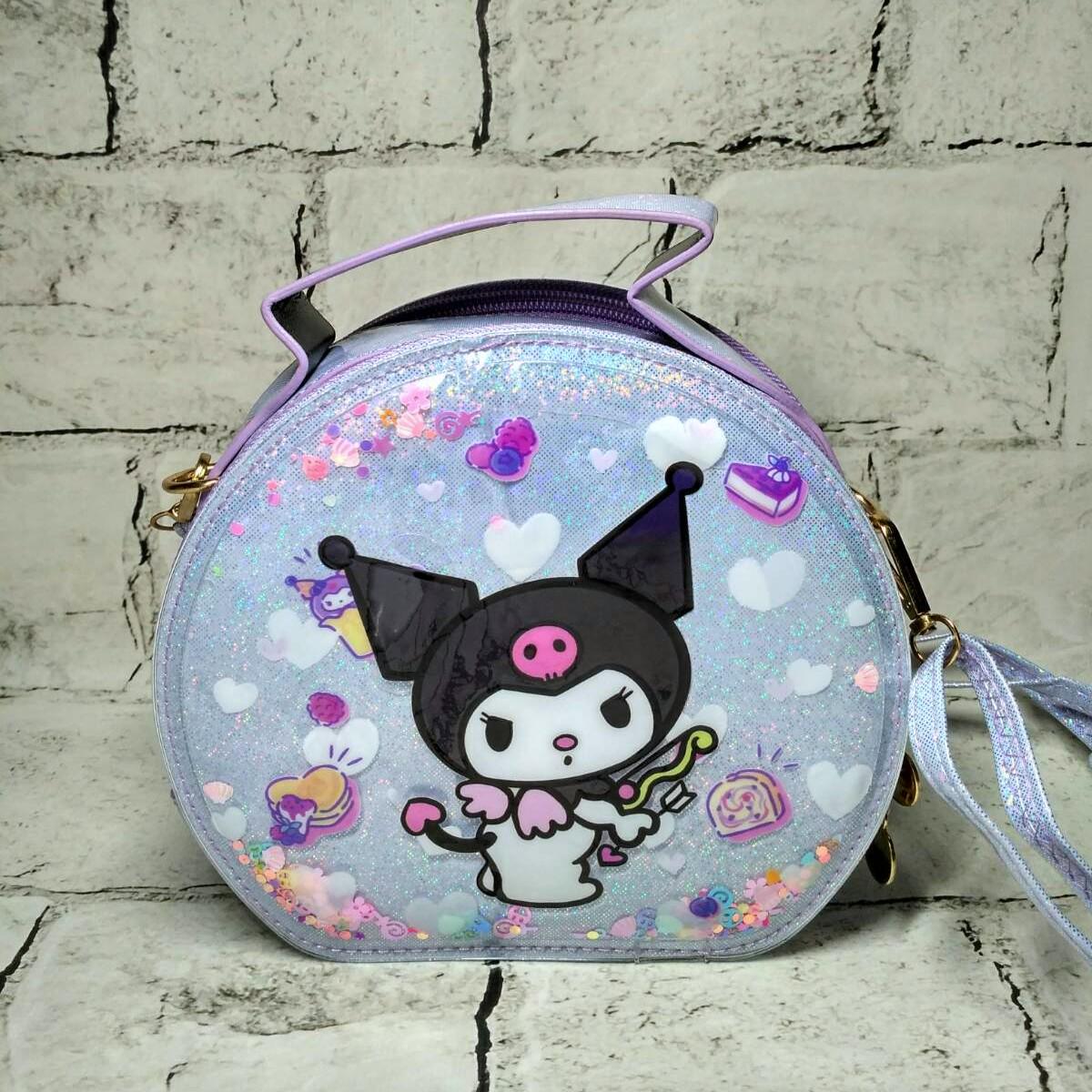 Сумочка дитяча для дівчинки лакова з ремінцем Куромі з блискітками 18,5х16х7 см Бузковий (552-5)