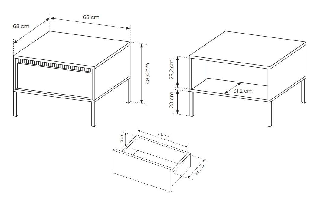 Журнальний столик Perfect Home Senso 68 Бежевий (PFH-091111) - фото 3 Журнальний столик Perfect Home Senso 68 Бежевий (PFH-091111) - фото 3