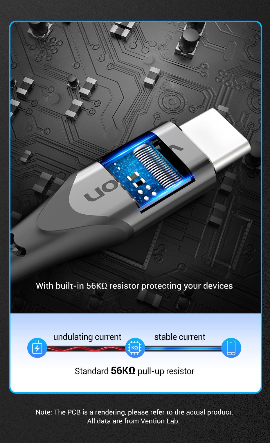 Кабель Vention USB-Type-C 18Вт 3А/6В 480 Мбіт/с USB-A на USB-C 1 м Чорний (CODHF) - фото 5 Кабель Vention USB-Type-C 18Вт 3А/6В 480 Мбіт/с USB-A на USB-C 1 м Чорний (CODHF) - фото 5