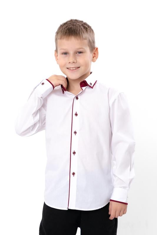 Сорочка класична для хлопчика з контрастним оздобленням Носи Своє р. 30 Білий (15971)